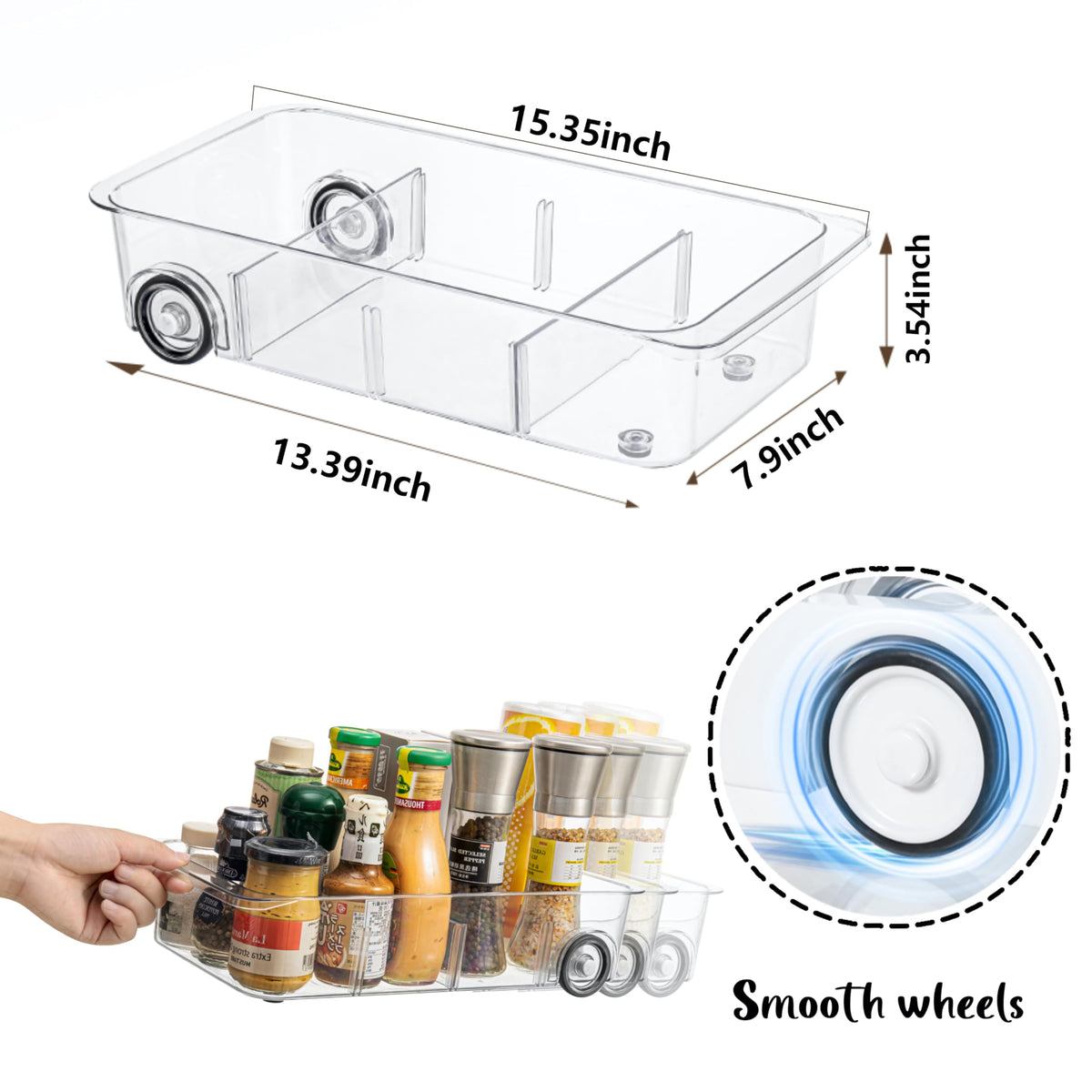 LXLXXL clear PET plastic bin shows contents at a glance for quick checks.