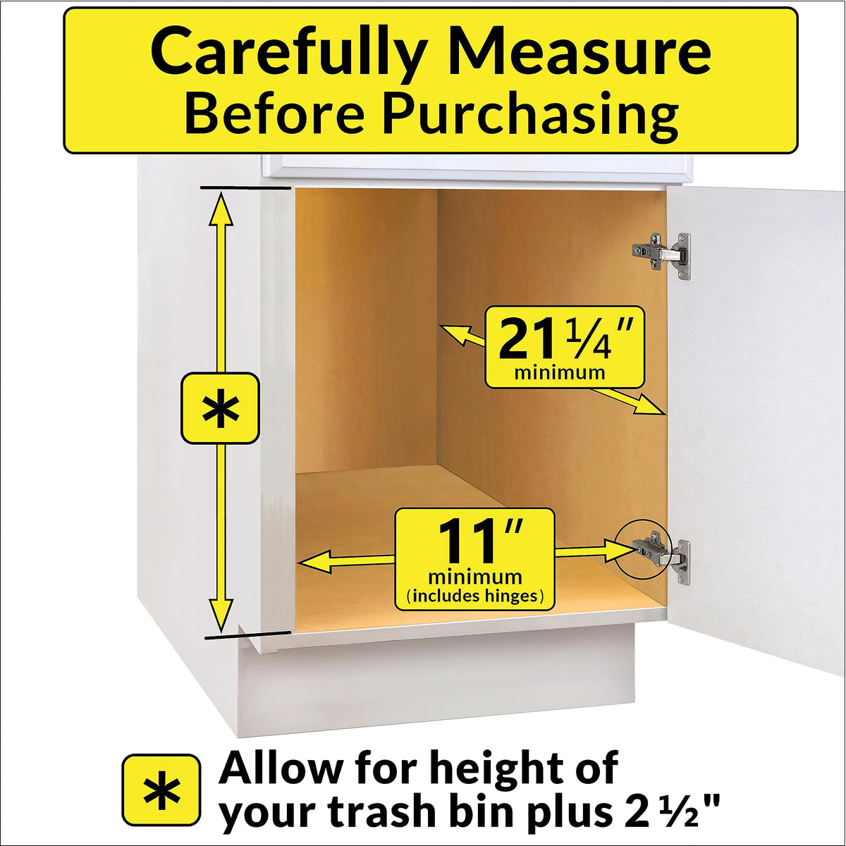 Adjustable container-fit adapts to different bin sizes.