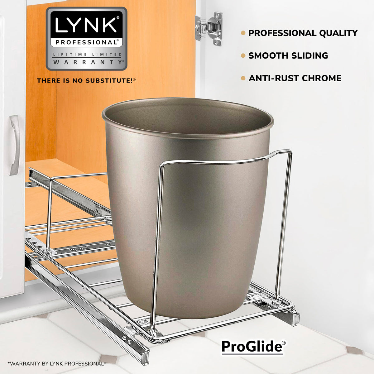 Under-sink installation demonstrates space-saving access.