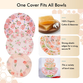 Lyvhoris beeswax bowl cover 12-inch sized for large bowls and baskets.