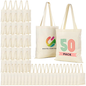 Lzerking 50 pack canvas tote bags ready for sublimation on 13x15 inch size