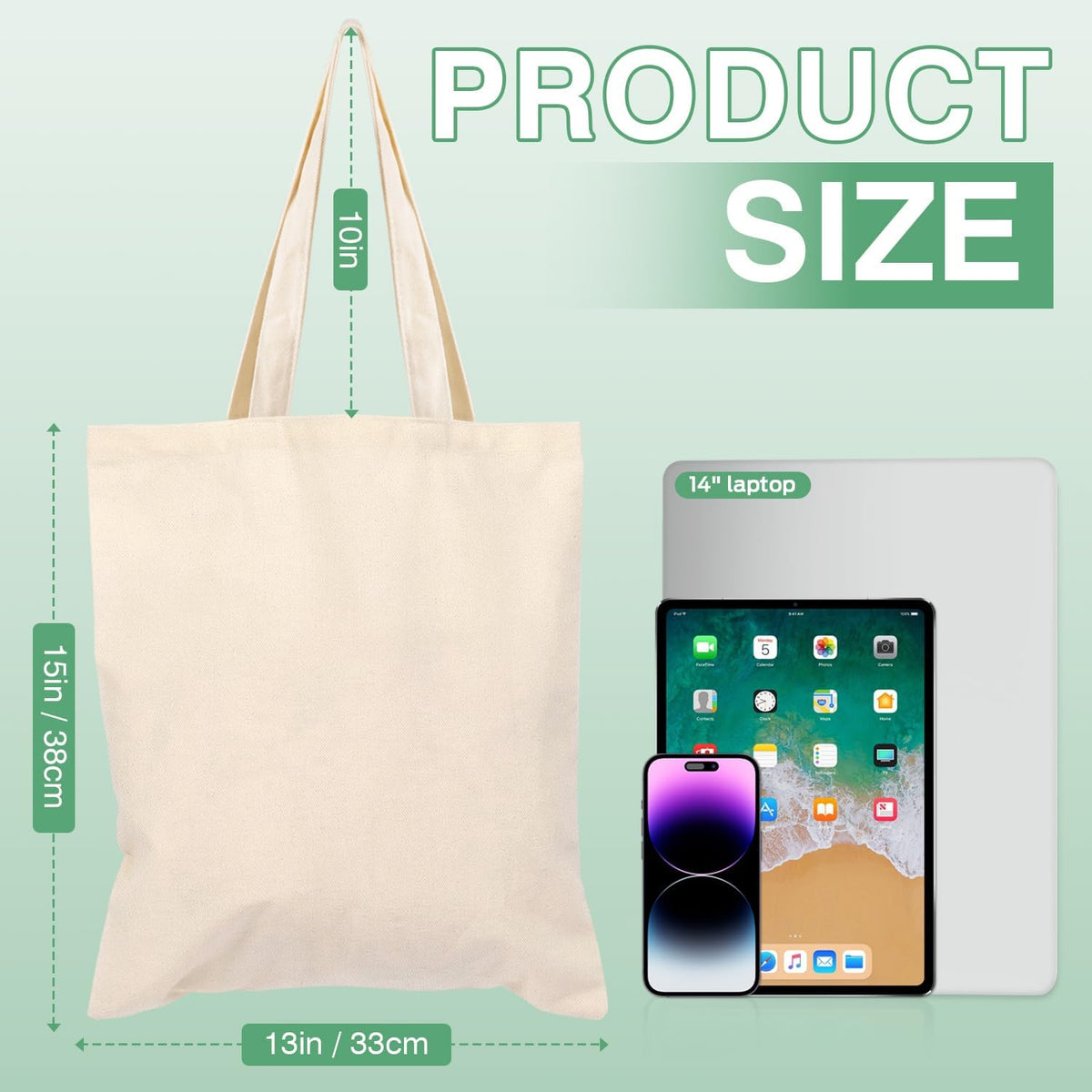 Lzerking tote bag ready for DIY crafts like heat transfer and sublimation.