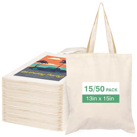 Lzerking canvas tote bag 13x15 inches with 10oz fabric, ideal for groceries.