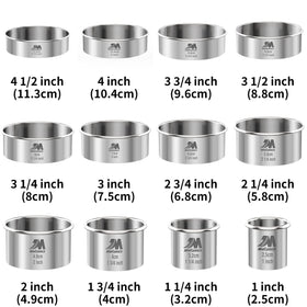 M JINGMEI stainless steel cookie cutters close-up highlighting durability.