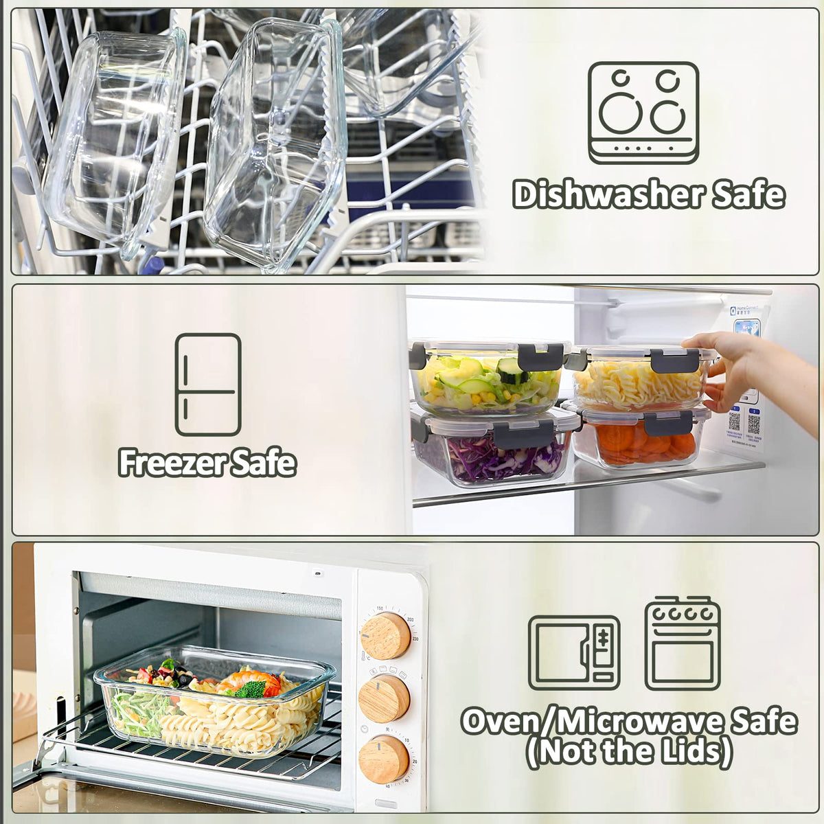 M MCIRCO containers are freezer and dishwasher safe for easy care.