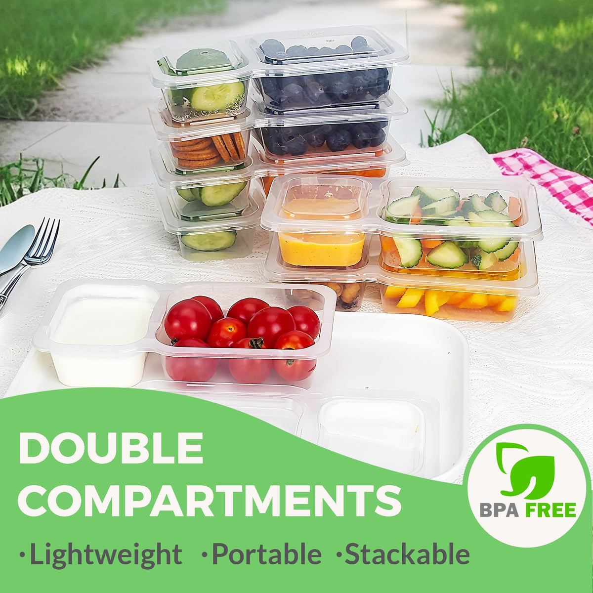 MACTANO 10-pack snack containers for organized meal prep and on-the-go snacking.