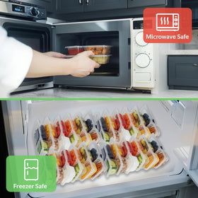 MACTANO microwave-safe, freezer-safe, dishwasher-safe snack containers for versatile reheating and storage.