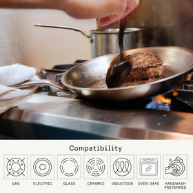 Made In stainless clad pan induction-ready compatibility on modern cooktops