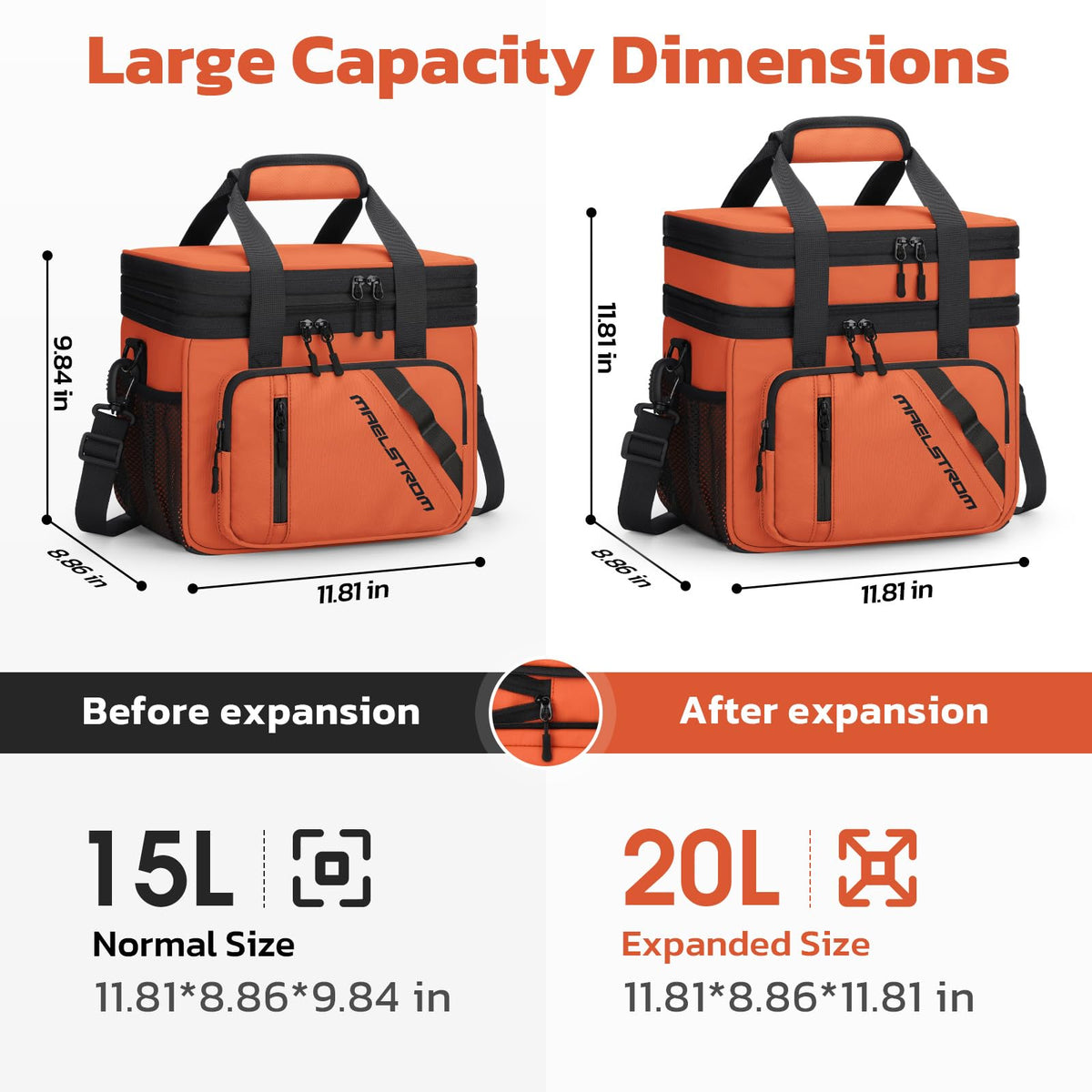 Maelstrom insulated lunch bag with 5-layer insulation keeps food at temperature.