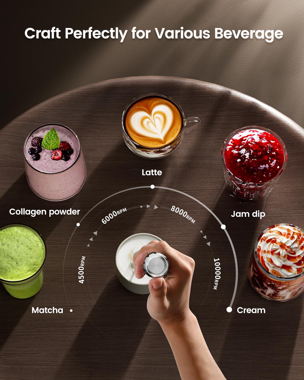 Creamy foam in 10–15 seconds with LunaFro Max.