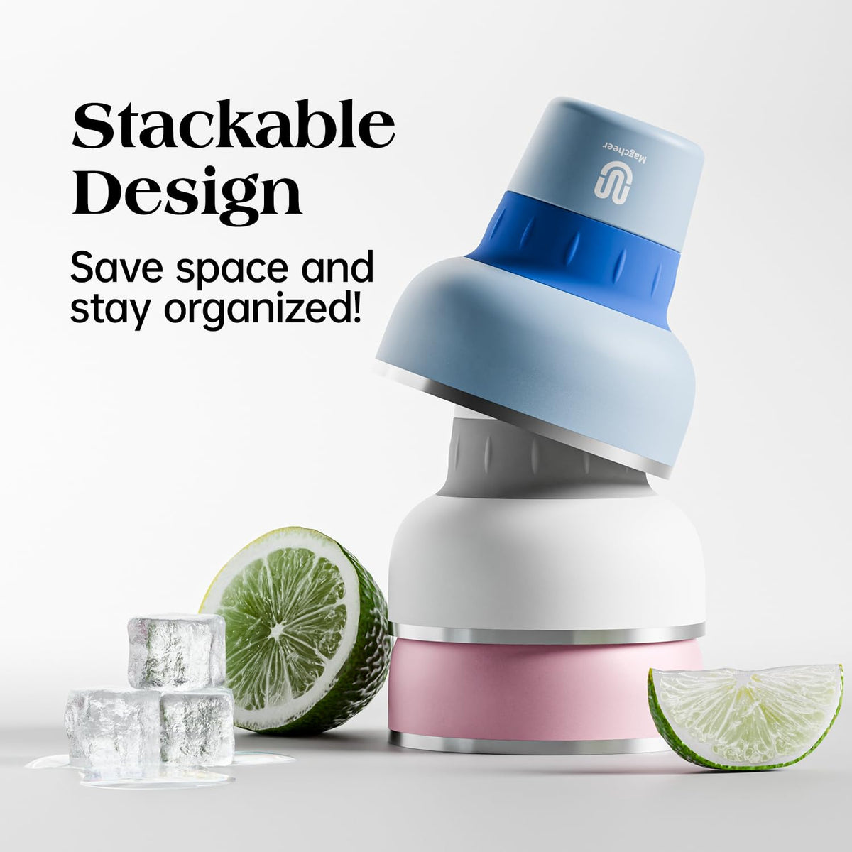 Magcheer margarita rim design makes salt or sugar easier.