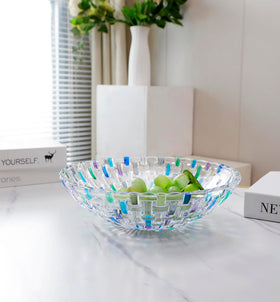 MAGCOLOR blue hand-painted bowl complements modern décor