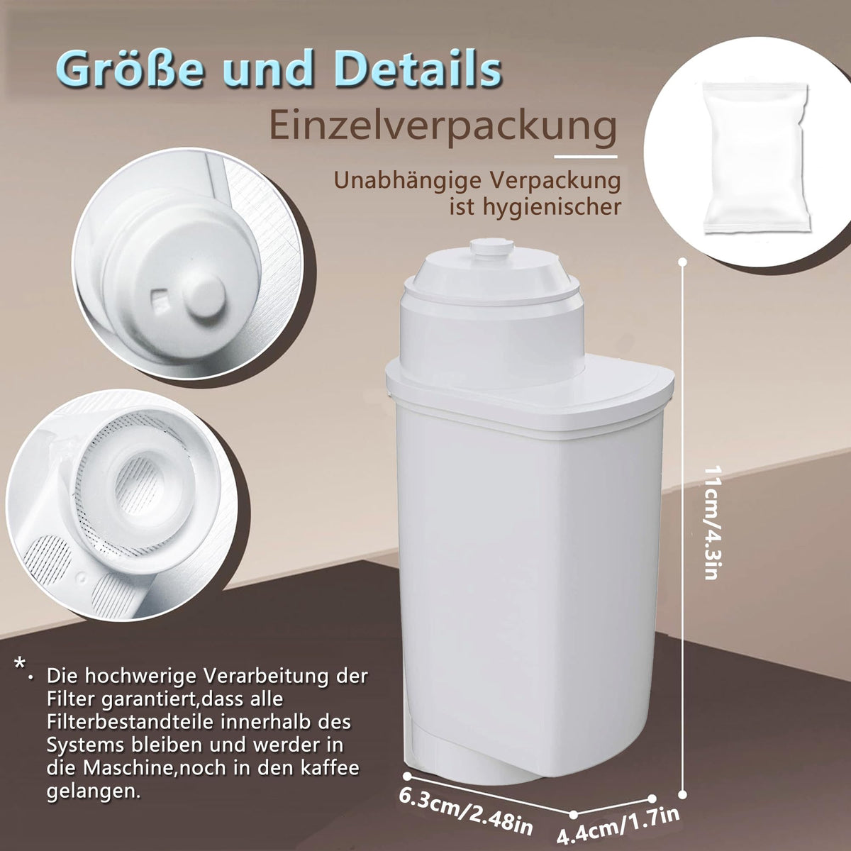 Maggidea water filter shows easy installation for Siemens coffee machines