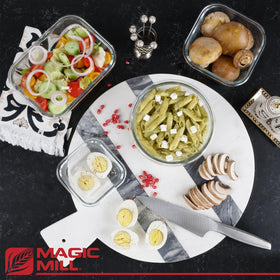 Magic Mill 21.5oz rectangle container ideal for sauces and snacks.