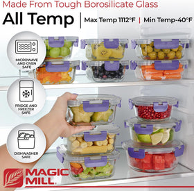 Magic Mill 35oz rectangle container keeps leftovers fresh and organized.