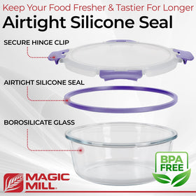 Magic Mill 27oz square container keeps meals portable.