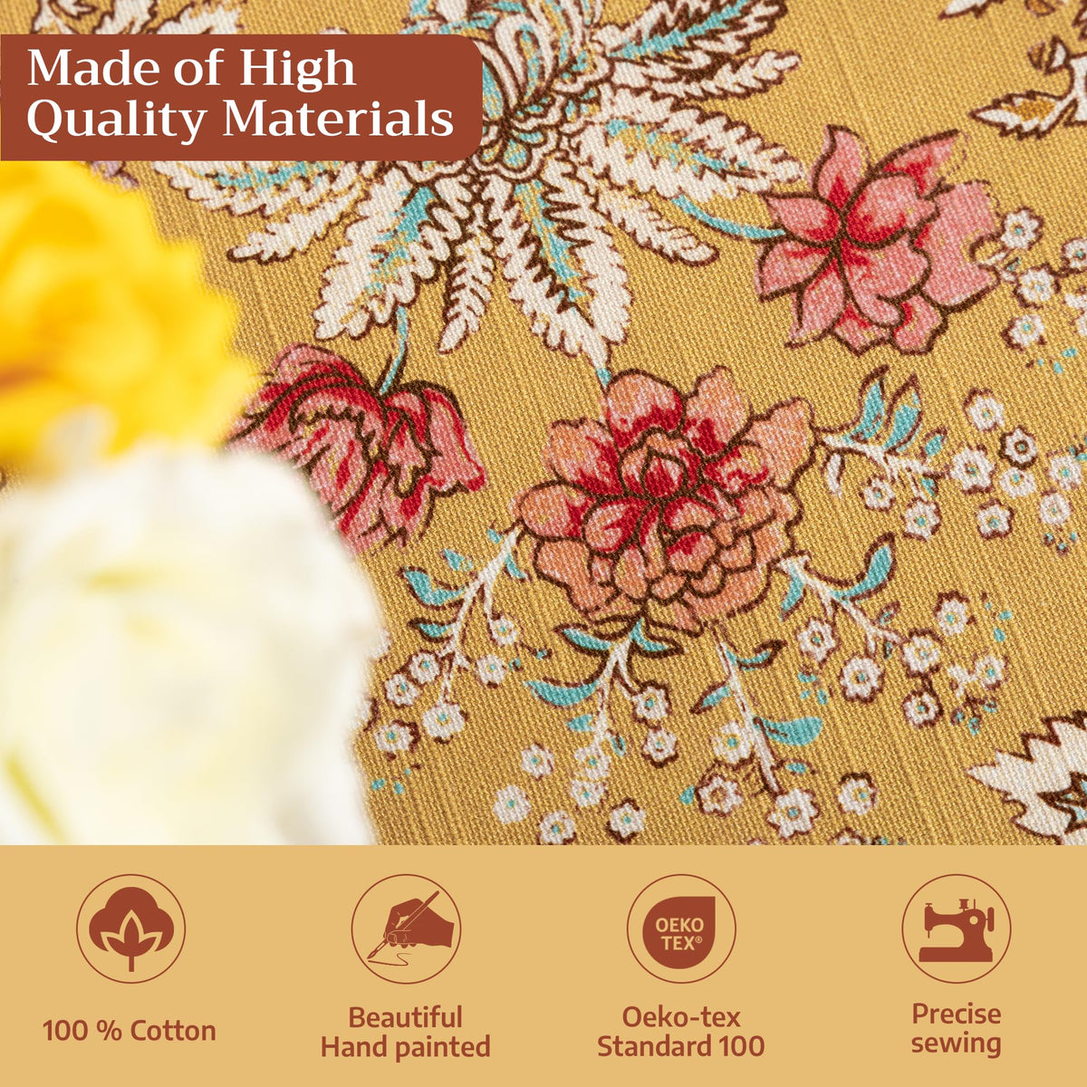 Maison d' Hermine easy-care cotton tablecloth, machine washable for busy homes.
