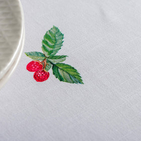 Maison d'Hermine tablecloth pairs with coordinating napkins for a complete look