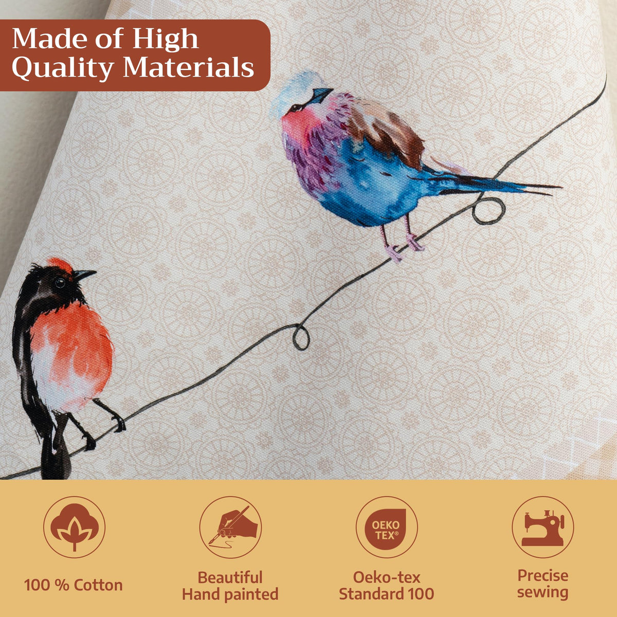Maison d'Hermine Watercolor pattern close-up on Birdies towel.