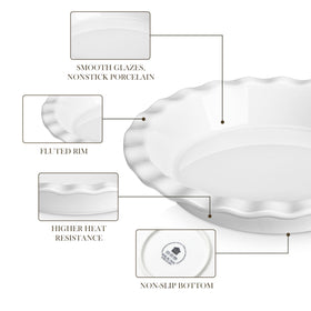 MALACASA white ceramic surface easy to wipe clean after use