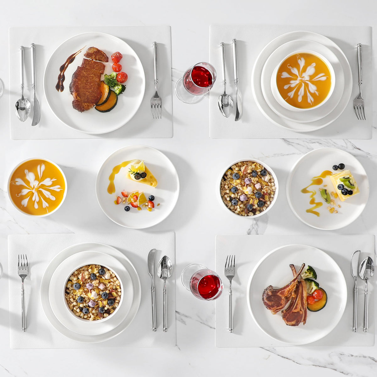 MALACASA LEAH microwave-safe plates ready to reheat meals quickly.