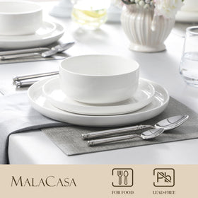 MALACASA LUNA cereal bowls ideal for cereals or soups in porcelain.