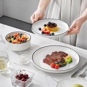 MALACASA LUNA dishwasher-safe dishes for easy cleanup after meals.