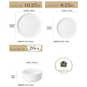 MALACASA LUNA salad plates showing a compact 8-25 inch size for sides
