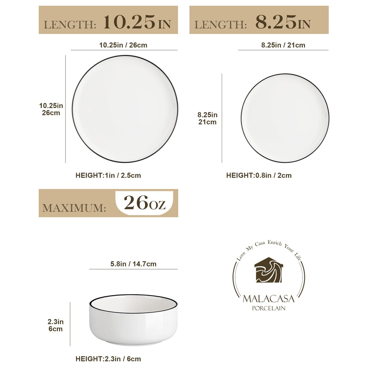 Malacasa Luna salad plates—crisp white surface ideal for salads.