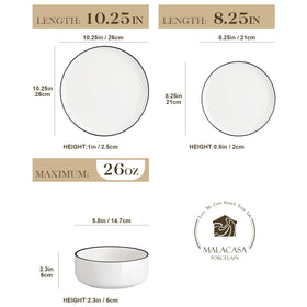 Malacasa Luna salad plates—crisp white surface ideal for salads.