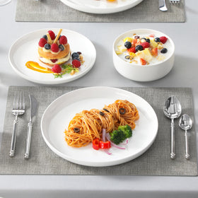 MALACASA LUNA stackable dishes demonstrating space-saving design