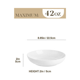 MALACASA Regular pasta bowls inside view highlighting wide shallow design for salads