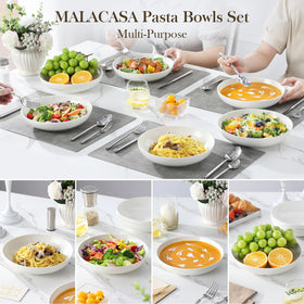 MALACASA Regular pasta bowls microwave-safe feature for quick reheats