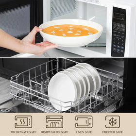 MALACASA Regular pasta bowls stackable for space-saving kitchen storage