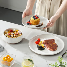 MALACASA TARA dishwasher and microwave safe for easy cleanup.