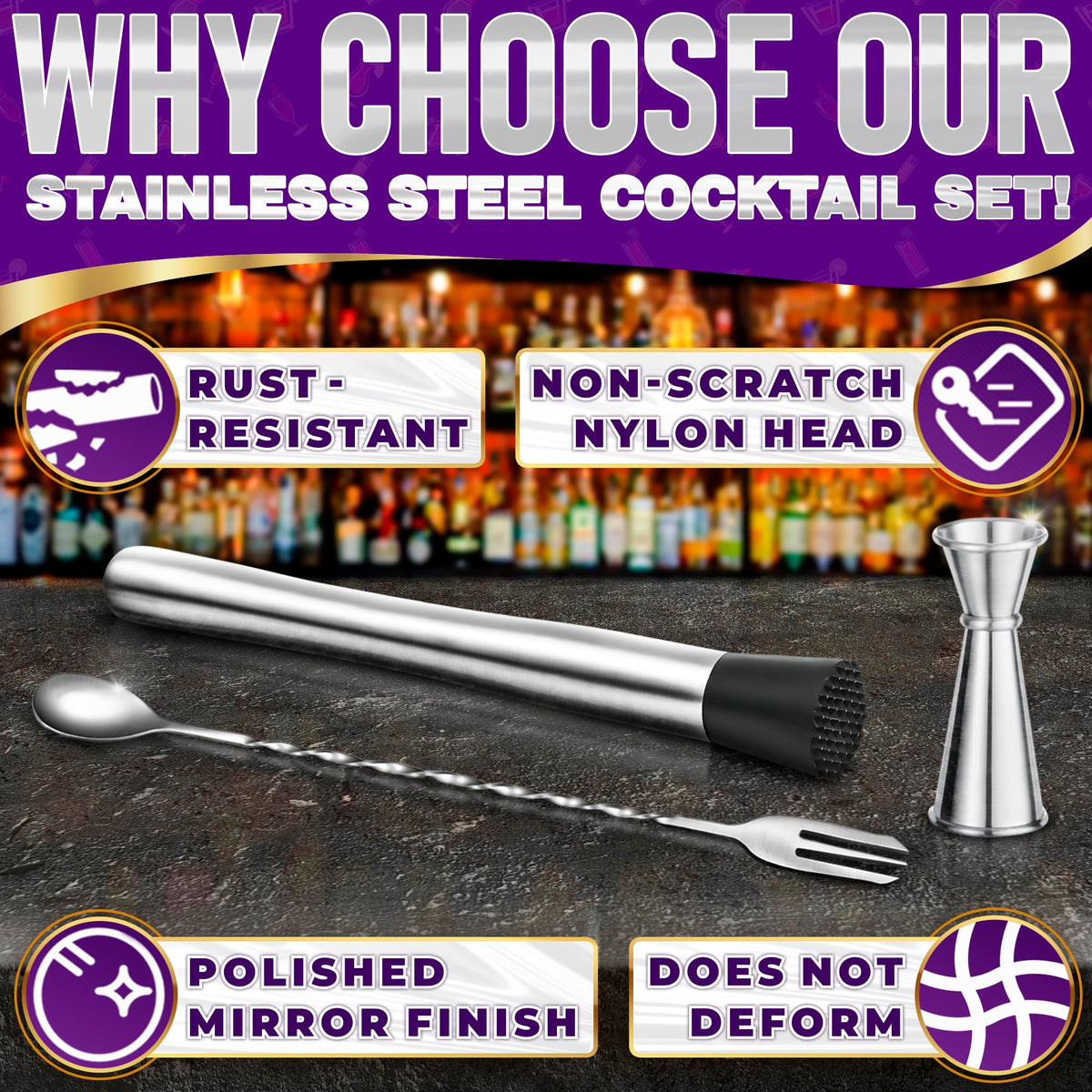 MALLONY 4.5 inch jigger for precise drink measurements