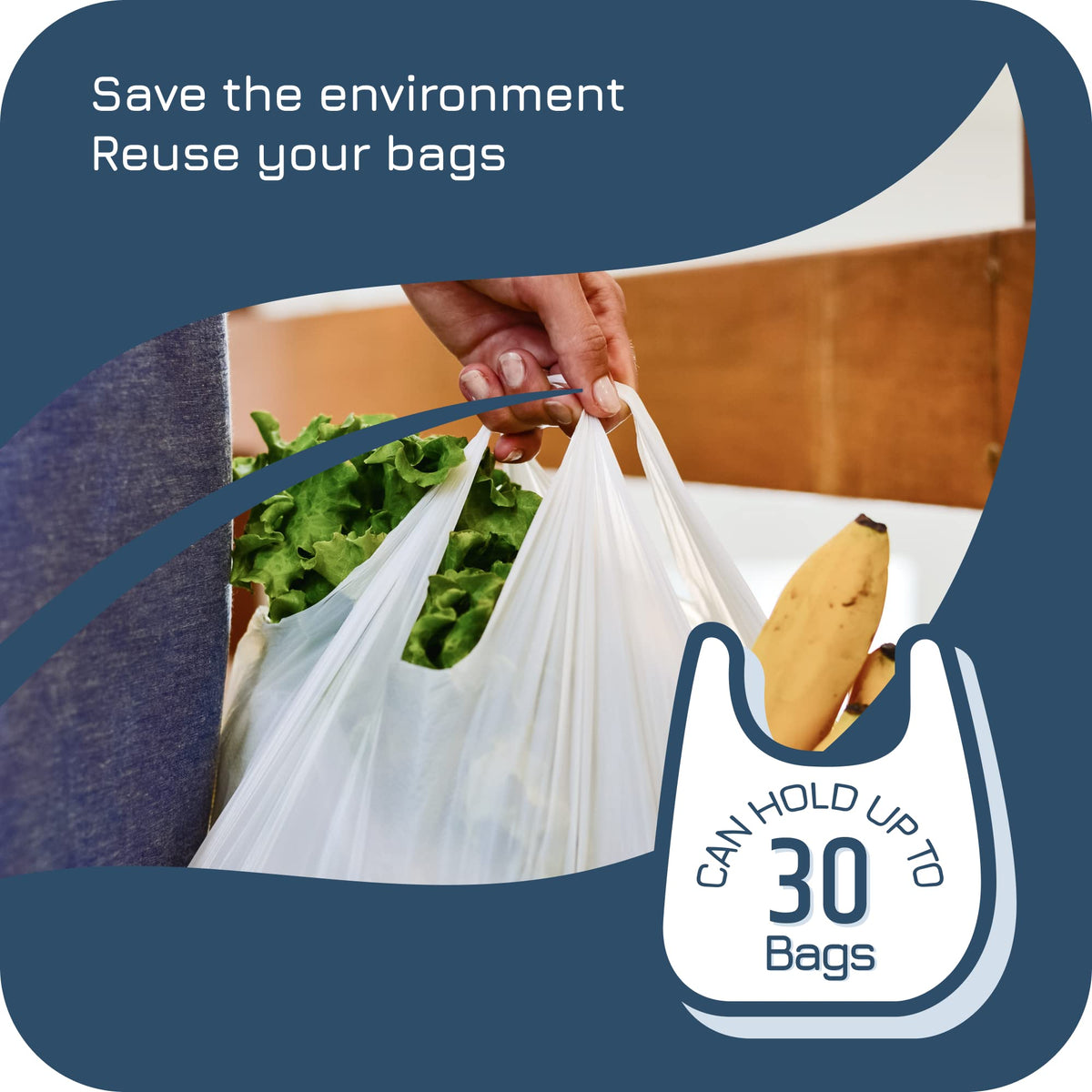 Manterio compact silver bag dispenser fits small kitchens and apartments.