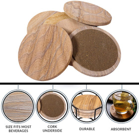 Marbco sandstone round coaster is easy to clean and maintain