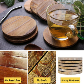 Marbco sandstone round coaster protects surfaces from drink rings