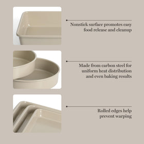Martha Stewart Gallen 13-inch rectangular baking pan provides reliable roasting and easy release.