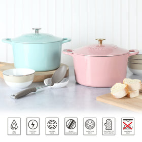 Martha Stewart Gatwick wide handles simplify moving from stove to oven
