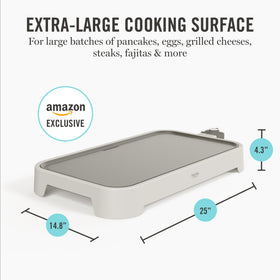 Martha Stewart griddle PFAS-free ceramic nonstick for easy release.