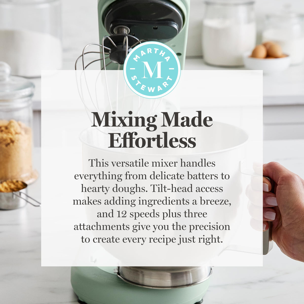 Martha Stewart heavy-duty base ensures stable operation