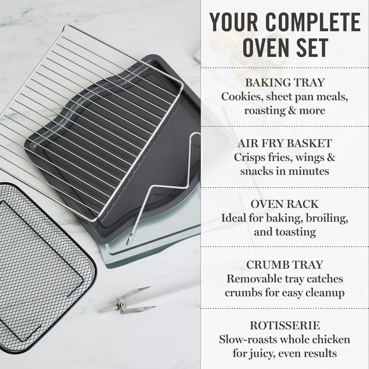 PFAS-free nonstick accessories for easy release and simple cleanup.