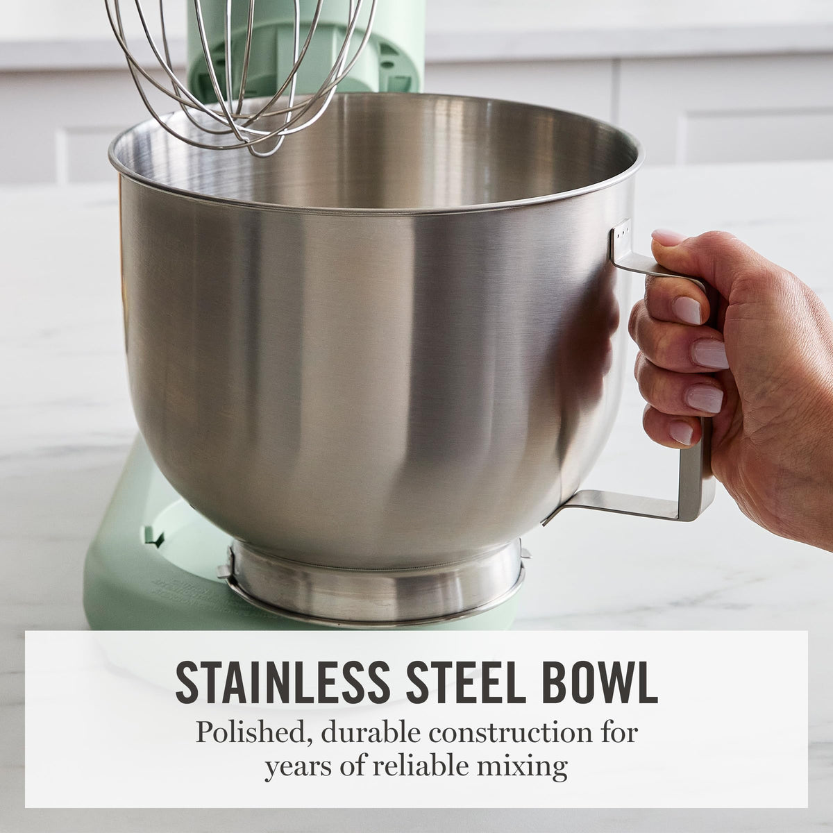 Martha Stewart tilt-head with 12-speed dial for precise texture