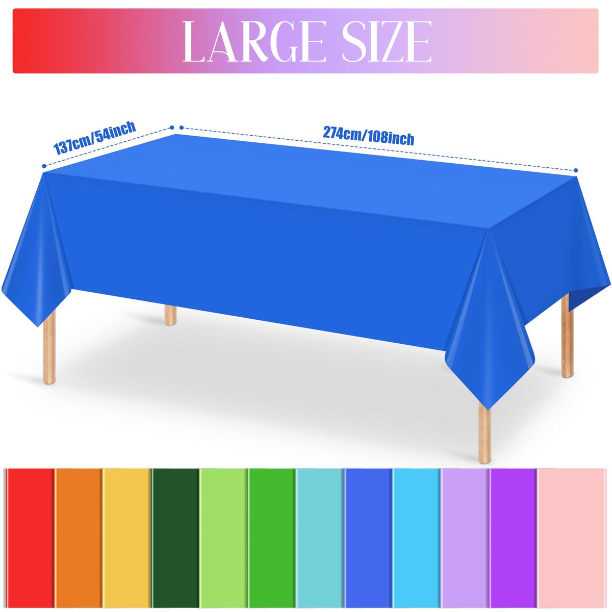MASHAN disposable color tablecloths totaling 24 pieces for quick setup