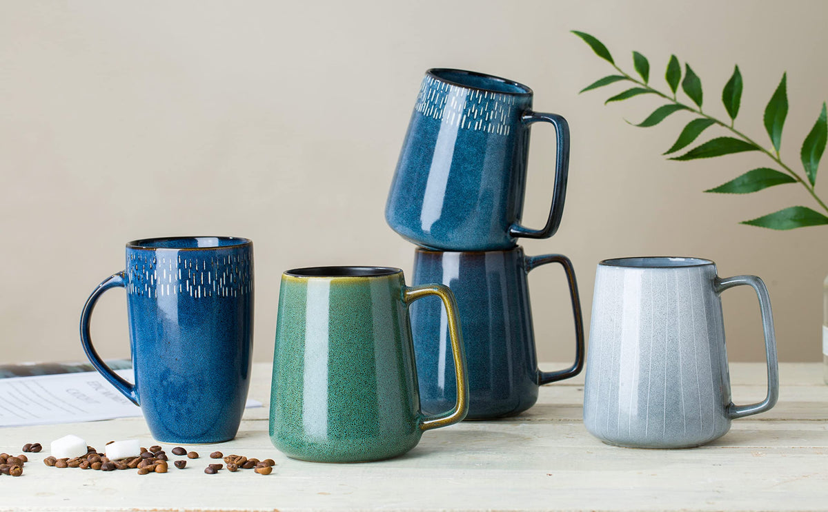 Masoline mug with a stable base to prevent tipping on desks.