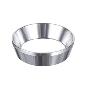 MATOW 54mm dosing ring sits on a Breville portafilter, enhancing dosing precision.