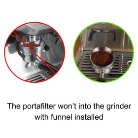 MATOW dosing ring keeps the counter clean during espresso prep.