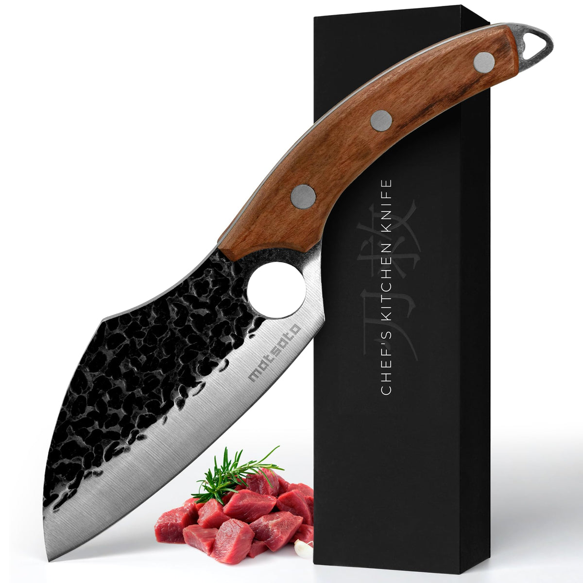 Matsato chef knife with ice-hardened edge for precise slicing.
